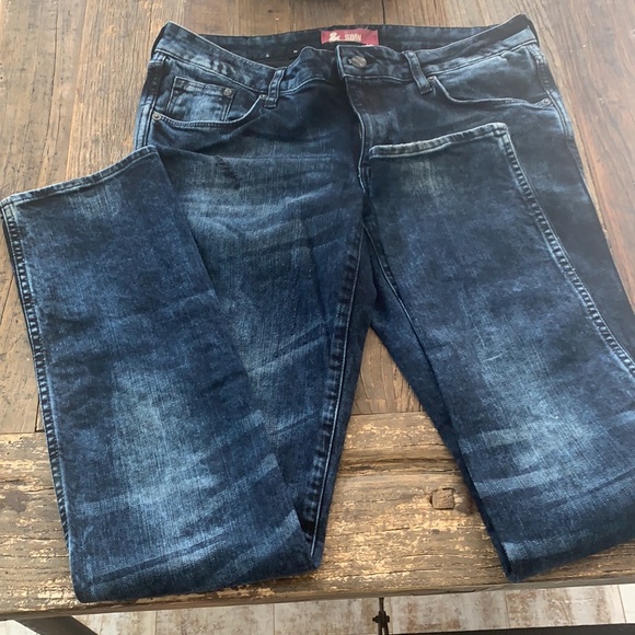 Acid washed distressed skinny jeans sz 32 - Picture 4 of 6